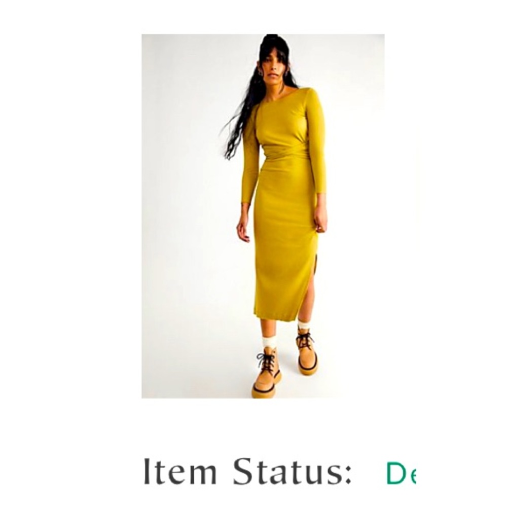 FREE PEOPLE NWOT Last Minute Midi green dress